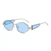 Gafas de Sol de Moda Tendencia Europeas y Americanas Transfronterizas de Amazon 2025 Rombo Metal Polígono Gafas de Sol de Gama Alta