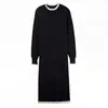 Vestido de punto estilo Hepburn para mujer 2023 otoño e invierno Interior Francés por encima de la rodilla longitud media abrigo suéter base