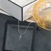 Collar Cadena Hueso de Serpiente Simple Colgante Estrella Cruzada Estilo Frío Nicho Cadena para Clavícula Pequeño Todo Combina Corea del Sur Ins