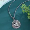 Collar Punk Vintage Hombres Transfronterizo Acero de Titanio Cabeza Humana Colgante Cadena de Suéter Viento Frío Moda Cadena para Clavícula Joyería Mujeres