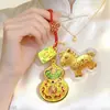 Llavero de Oro Puro 999 con Esmalte Filigrana Diseño de Calabaza de Cobre, Accesorio de Alta Gama para Pareja, Colgante para Bolso, Regalo Empresarial para Clientes