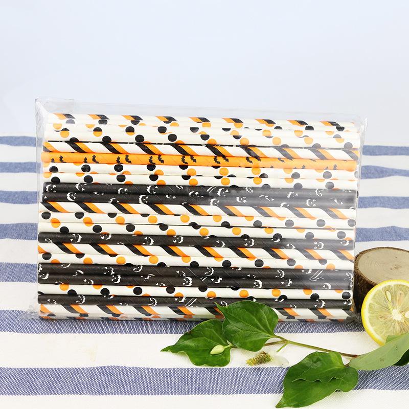 万圣节系列派对装饰纸吸管