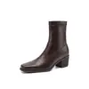 Bloom Silencioso~Botas Adelgazantes de Tacón Grueso para Viajes Diarios 2026 Otoño/Invierno Tacón Grueso Tacón Medio Punta Cuadrada Botines Elásticos Versátiles para Mujer