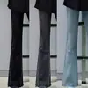 Jeans de Borde de Lana Micro-Lar para Mujer Otoño e Invierno Forrados de Polar Chica Gordita Cintura Alta Adelgazantes Forma de Pera Elásticos Pantalones de Herradura