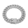 Venta Caliente Transfronteriza de Amazon Pulsera Cubana de 13 mm Aleación Completa de Diamante Broche de Bigote de Dragón Pulsera Hip-Hop Joyería Europea y Americana Venta al por Mayor