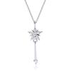 Collar Estrella Fugaz de Plata de Ley s925 Varita Mágica de Estrella de Hada Cadena para Clavícula Color Oro de 18 Quilates Recubrimiento Galvánico Rojo de Internet