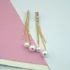 Brincos de Tassel Longo com Diamantes Inteiros Pérola Agulha de Prata Celebridade da Internet Design de Luxo Leve da Moda Brincos Simples Personalizados Atacado