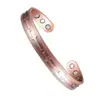 Pulsera Magnética Anillo Combinación Pulsera Magnética Flor Cobre Rojo Antiguo Estilo Retro Cepillado Joyería para Hombres y Mujeres Más Vendidos Transfronterizos