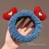 Diadema de máscara facial de felpa de dibujos animados, diadema antideslizante para lavarse la cara, organizador de cabello lindo y elegante para mujeres