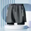 Trajes de Baño para Adultos Más Vendidos para Hombre Doble Capa Pierna Recta Antivergüenza Sueltos Tallas Grandes Traje de Baño para Aguas Termales Venta al por Mayor Personalizada