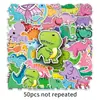 50 pegatinas pequeñas de dinosaurios transfronterizas para niños, dibujos animados, graffiti, equipaje, cuaderno, coche, pegatinas decorativas creativas