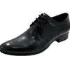 Zapatos Formales de Negocios para Hombre de Moda con Cordones de Piel Genuina que Aumentan la Altura, Zapatos Oxford Puntiagudos Estilo Británico, Zapatos Negros para Boda