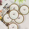 Taza de Café de Porcelana Ouge Estilo Europeo Taza Pequeña para Espresso con Platillo Taza y Platillo Aijiaamatu Taza para el Hogar Taza de Cerámica