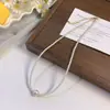 Colar de Pérolas Redondas Brilhantes Perfeito para Mulheres, Retrô de Alto Padrão, Design de Nicho de Luxo Acessível, Acessórios de Colar Tendência e Versáteis de Celebridade