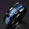 Anillo de Acero Inoxidable de Moda Nuevo de 8 mm, Anillos de Pareja con Textura de Glaciar, Anillo Personalizado de Alta Gama de Moda para Hombre