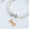 Cuentas Espaciadoras con Forma de Pajarita y Agujero Pasante de Cobre Chapado en Oro de 14K para Accesorios de Pulseras de Cristal y Perlas DIY