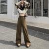 Pantalones vaqueros de pierna ancha a la moda para chicas jóvenes de color naranja # americanas de la calle principal, pantalones holgados y adelgazantes de cintura alta para mujer de otoño e invierno, pantalones de fregado versátiles