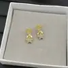 Brincos de Nova Modelo Transfronteiriços D-Brand/D-Brand de Alta Qualidade Réplica de Precisão com Logo, Texto e Design de Nariz de Porco Estrela Cravejada de Diamantes Venda por Atacado