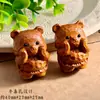 Sândalo Esculpido Padrão de Martelo Urso Tímido Acessório DIY Pingente Joia Chaveiro Trançado Pingente de Bolsa