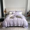 Juego de Cuatro Piezas Lyocell Tencel Verano Lujo Color Sólido Funda de Edredón para Dormir, Sábana Plana, Sábana Ajustable, Ropa de Cama de Seda Helada