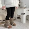 Leggings térmicas para meninas para outono e inverno, espessadas, aquecedores de perna em retalhos, aquecedores de perna de lã japonesa tricotados, meias largas, meias-calças infantis atacado