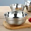 Tigela de aço inoxidável 304 espessada cantina tigela de arroz tigela infantil isolada anti-queimadura tigela doméstica para sopa de macarrão tigela para macarrão instantâneo