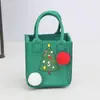 Bolsa de Fieltro Navideña Estilo Tiktok Transfronteriza, Bolso de Mano de Fieltro Creativo para Regalo de Nochebuena para Niños