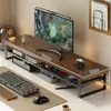 Estación de Trabajo Elevada para Computadora de Escritorio Estante de Almacenamiento de Escritorio Base para Pantalla Bandeja para Teclado Soporte para Computadora