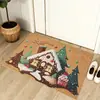 Alfombrillas Decorativas Navideñas Más Vendidas Transfronterizas, Felpudos, Resistentes a Manchas, Antideslizantes, Fáciles de Mantener, Alfombrillas Gruesas de Bucle de Fibra de Coco Artificial