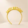 Chapéu de Aniversário Estilo Ins com Glitter Feliz Aniversário Faixa Grande Headwear DIY para Festa de Aniversário