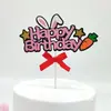 Adorno para Pastel Lindo Creativo Enchufe Popular en Internet Carácter Chino Alas de Hada Orejas de Conejo Tarjeta de Cumpleaños para Hornear