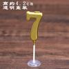 Vela digital galvanizada en oro Tuhao con forma de pastel decorativo para hornear, caja transparente, embalaje independiente, tarjeta de feliz cumpleaños