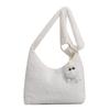 Bolso de mujer lindo de color sólido de felpa dulce fresca, nuevo bolso de hombro texturizado cruzado debajo del brazo de invierno 2024