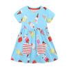 26 Vestidos de Verano para Niñas Dibujo Animado Estampado de Helado Lindo Vestido de Princesa Estilo Europeo y Americano Vestido Infantil con Bolsillos Venta al por Mayor