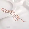 Colar feminino banhado a ouro 18k com retenção de cor, corrente de clavícula em ouro rosa e ouro branco, pulseira fina ajustável, corrente em formato de O