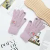 Guantes Cálidos Estilo Coreano para Invierno, Engrosados para Ciclismo, Separados por Dedos, a Prueba de Frío, Felpa de Cristal de Terciopelo para Pantalla Táctil, Lindos para Mujer Estilo Nuevo