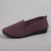 Sapatos de Salto Único Femininos Sapatos de Tecido Artesanais Old Beijing Femininos de Boca Rasa Confortáveis Respiráveis Malha Fly-woven Sapatos Baixos para Mães de Meia-idade e Idosas