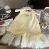 Ropa Infantil Estilo Coreano 2026 Nuevo Vestido de Tirantes sin Mangas de Verano para Niñas, Elegante Vestido de Princesa con Retazos de Malla para Bebés