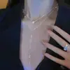 Collar con Borla Larga en Forma de Y y Pedrería para Mujer, Cadena para Clavícula Doble Capa Sexy de Lujo de Nicho, Gargantilla Moderna