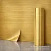 Pegatinas de pared autoadhesivas IXPE transfronterizas, pegatinas de pared de fondo a rayas horizontales color dorado de alto brillo, material en rollo decorativo al por mayor