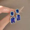 Aretes de Tanzanita con Espinela Azul, Pendientes de Botón de Alto Carbono de Lujo para Mujer, Aretes Azules con Efecto Cambiante de Color Diamante bajo la Luz