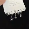 Aretes de Estrella con Hebilla para Oreja de Estilo Retro Frío Personalizados Traje Diseño Nicho para Mujer Aretes de Diamantes Simples y Exquisitos Aretes
