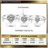 Anillo de Moissanita de 1 Quilate al por Mayor Joyería de Plata 925 Anillo con Forma de Corazón para Mujer Anillo que No se Desvanece Joyería Xin De Yi