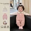 Conjunto de Dos Piezas para Bebé con Estampado Floral de Primavera y Otoño, Elegante Vestido con Tirantes de Volantes para Pequeña Princesa