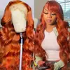 Peluca de cabello largo y rizado con ondas grandes de color naranja para chicas europeas y americanas transfronterizas, peluca de estilo de encaje caliente de comercio exterior