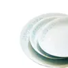 Juego de Cuenco y Plato de Porcelana Celadón Linglong de Jingdezhen para el Hogar, Vajilla de Color Bajo Esmalte a Alta Temperatura, Cuenco y Plato de Porcelana Blanca Alta para Regalo de Inauguración