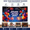 Banner de Año Nuevo 2027 Personalizado Fondo Feliz Año Nuevo Amazon Fiesta en Casa Bandera para Fiesta al Aire Libre