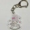 Llavero Creativo de Acrílico Transparente de Doble Cara, Dibujo Animado Lindo de Aspecto Alto, Accesorios para Mochila de Estudiante, Colgante para Mochila Escolar de Niños