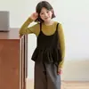 Conjunto de camisola y chaleco de terciopelo para niña de otoño, ropa nueva para niños, conjunto de dos piezas de camisola y chaleco para niñas