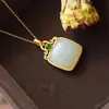 Pingente seguro S925 Ruyi longevidade bloqueio colar simples retro estilo tribunal elegante jóias para as mulheres